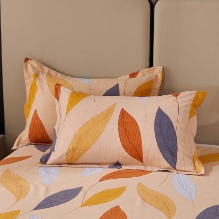 91家纺网 家纺一手货源 找家纺 晶缦 2023新款格林系列全棉活性磨毛枕套 花姿摇曳黄