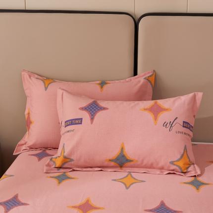 91家纺网 家纺一手货源 找家纺 晶缦 2023新款格林系列全棉活性磨毛枕套 满天星