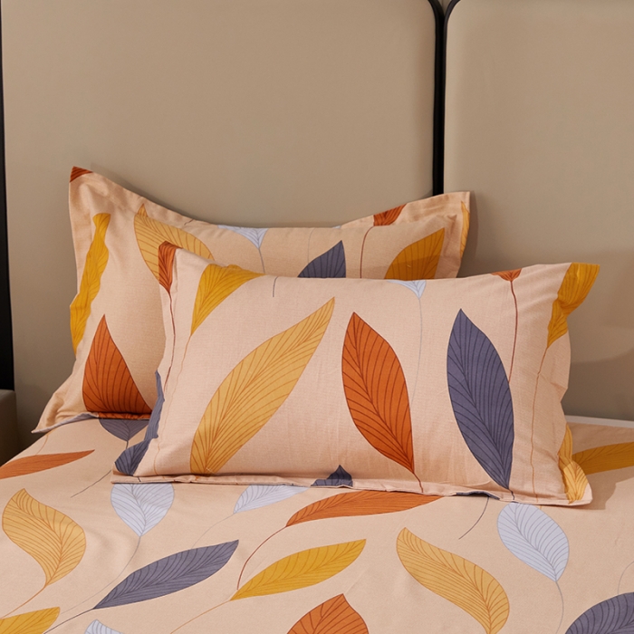 91家纺网 家纺一手货源 找家纺 晶缦 2023新款格林系列全棉活性磨毛枕套 花姿摇曳黄