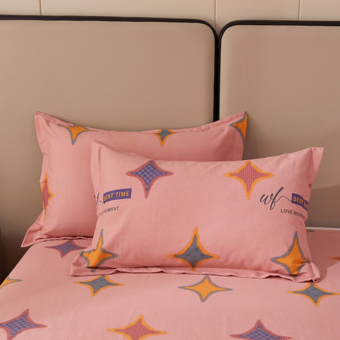 91家纺网 家纺一手货源 找家纺 晶缦 2023新款格林系列全棉活性磨毛枕套 满天星