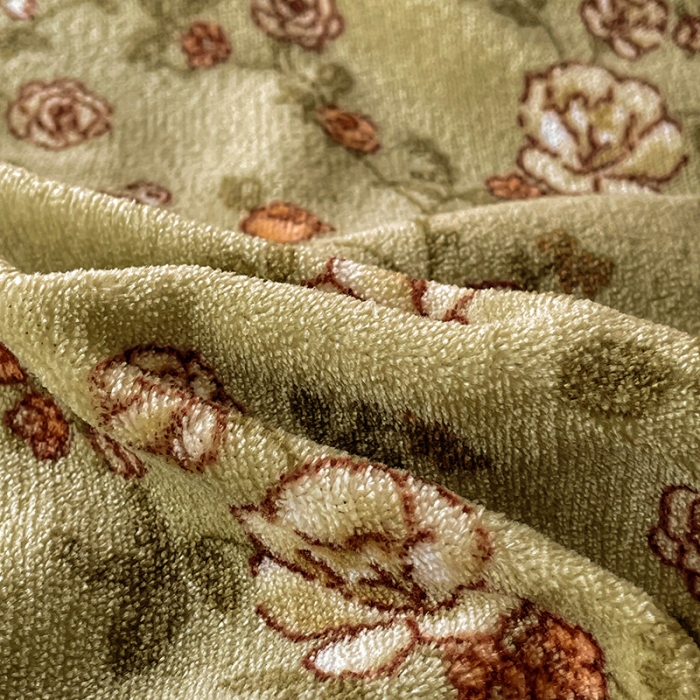 91家纺网 家纺一手货源 找家纺 畅畅家纺 2023新款活性印花小清新AB版加厚高克重法莱绒牛奶绒四件套 芳草集