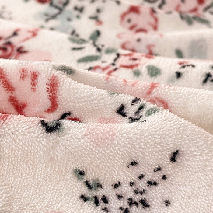 91家纺网 家纺一手货源 找家纺 畅畅家纺 2023新款活性印花小清新AB版加厚高克重法莱绒牛奶绒四件套 芳香魅影