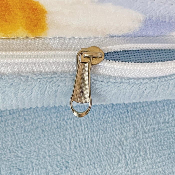 91家纺网 家纺一手货源 找家纺 畅畅家纺 2023新款活性印花小清新AB版加厚高克重法莱绒牛奶绒四件套 小雏菊