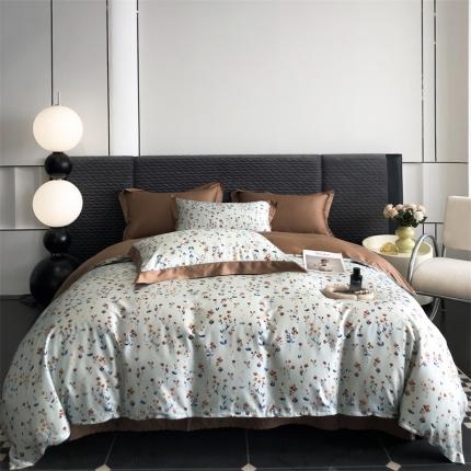 时亿 2023新款天丝棉65天丝35棉四件套 橙花