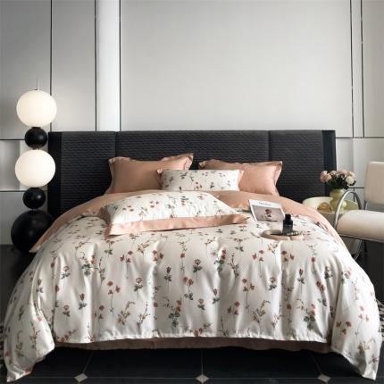 时亿 2023新款天丝棉65天丝35棉四件套 栀言