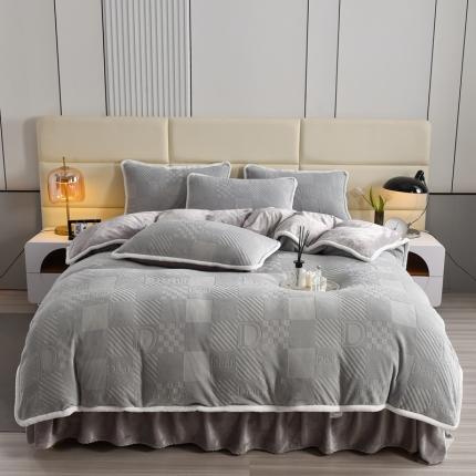 91家纺网 家纺一手货源 找家纺 （总）畅畅家纺 2023新款立体雕花绒保暖四件套