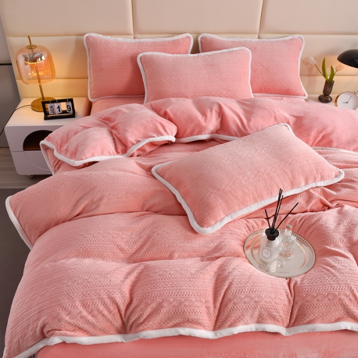 91家纺网 家纺一手货源 找家纺 （总）畅畅家纺 2023新款立体雕花绒保暖四件套