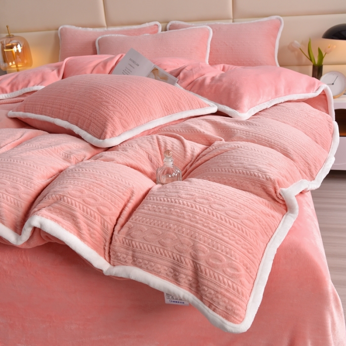 91家纺网 家纺一手货源 找家纺 （总）畅畅家纺 2023新款立体雕花绒保暖四件套