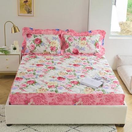 91家纺网 家纺一手货源 找家纺 （总）爱妮玖玖 2023新款全套夹棉床裙床笠四件套普通款