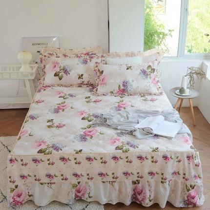 91家纺网 家纺一手货源 找家纺 （总）爱妮玖玖 2023新款全套夹棉床裙床笠四件套普通款