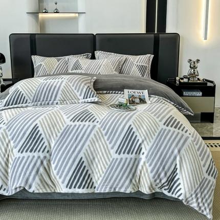 91家纺网 家纺一手货源 找家纺 （总）耀达 2024新款轻奢加厚牛奶绒四件套