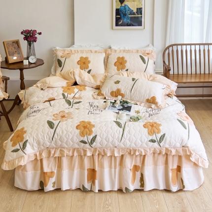 91家纺网 家纺一手货源 找家纺 （总）爱妮玖玖 2023新款全套夹棉床裙四件套