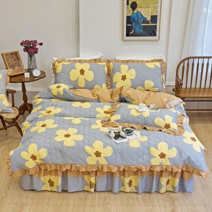 91家纺网 家纺一手货源 找家纺 （总）爱妮玖玖 2023新款全套夹棉床裙四件套