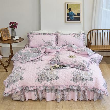 91家纺网 家纺一手货源 找家纺 （总）爱妮玖玖 2023新款全套夹棉床裙四件套