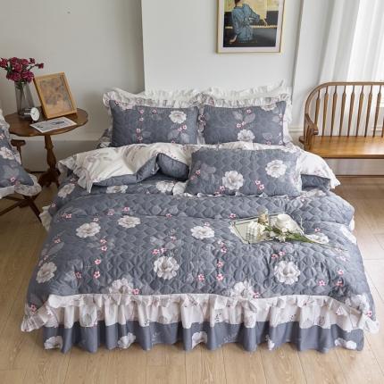 91家纺网 家纺一手货源 找家纺 （总）爱妮玖玖 2023新款全套夹棉床裙四件套