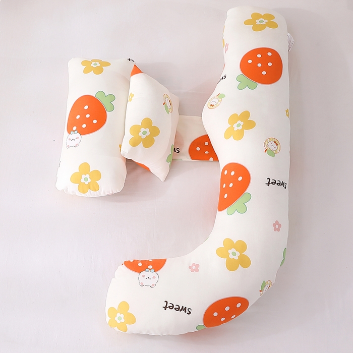 91家纺网 家纺一手货源 找家纺 居易简 2025年双层纱孕妇枕头护腰侧睡枕侧卧枕 75*150cm/只元气草莓