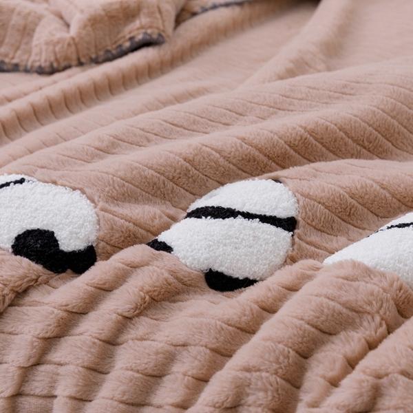 91家纺网 家纺一手货源 找家纺 法芙娜 纯色仿兔绒多功能高克重毛毯 粉色