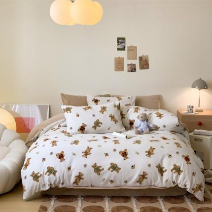 91家纺网 家纺一手货源 找家纺 （总）美乐迪2023新款舒棉绒牛奶绒套件