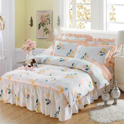 91家纺网 家纺一手货源 找家纺 （总）爱妮玖玖 2023新款大蕾丝夹棉床裙四件套