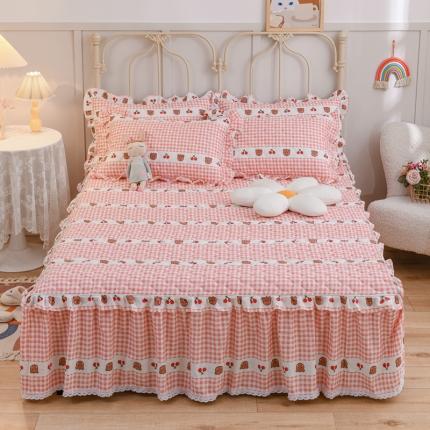 91家纺网 家纺一手货源 找家纺 （总）爱妮玖玖 2023新款小蕾丝床裙四件套全套夹棉床裙床笠四件套