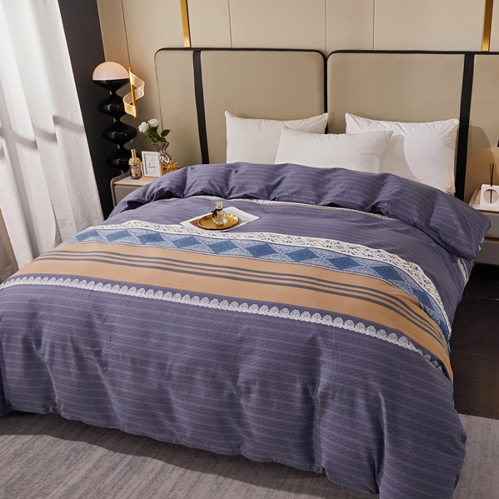 91家纺网 家纺一手货源 找家纺 晶缦 2023新款格林系列全棉活性磨毛单被套 艾格之恋