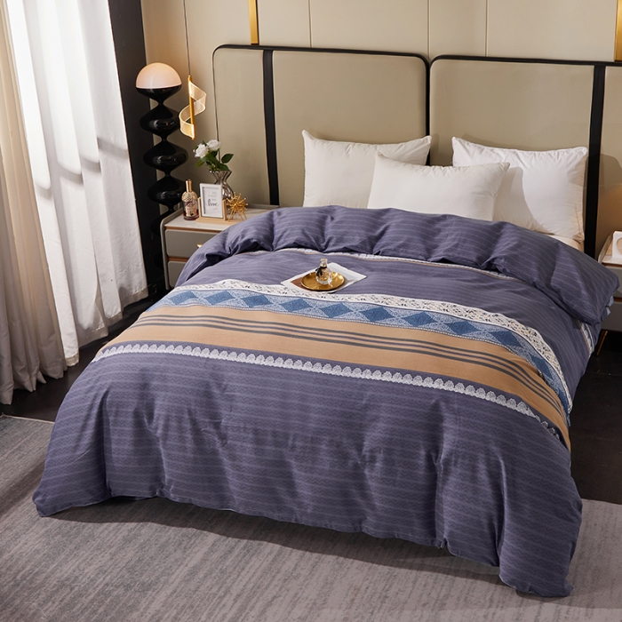 91家纺网 家纺一手货源 找家纺 晶缦 2023新款格林系列全棉活性磨毛单被套 艾格之恋