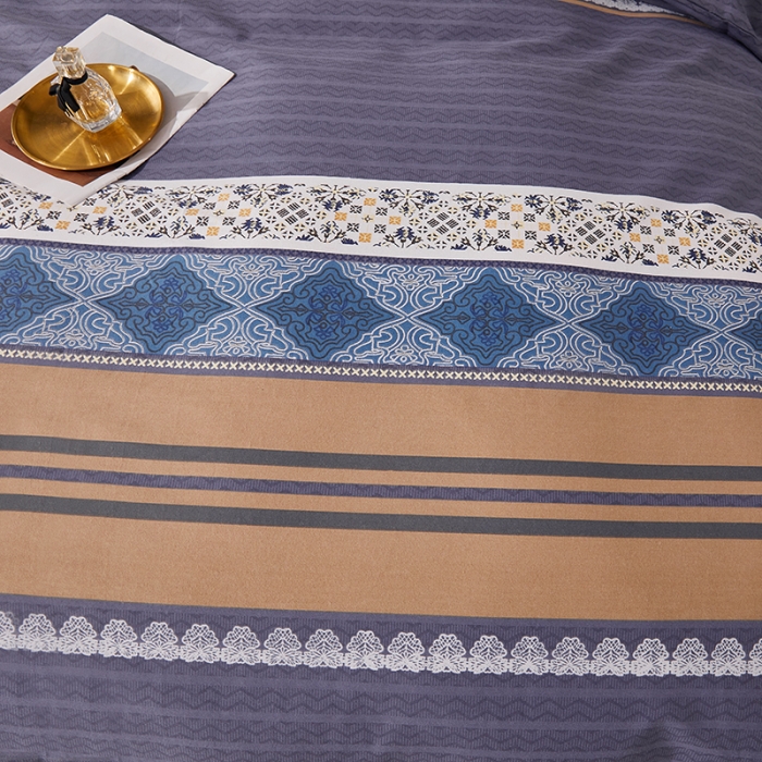 91家纺网 家纺一手货源 找家纺 晶缦 2023新款格林系列全棉活性磨毛单被套 艾格之恋