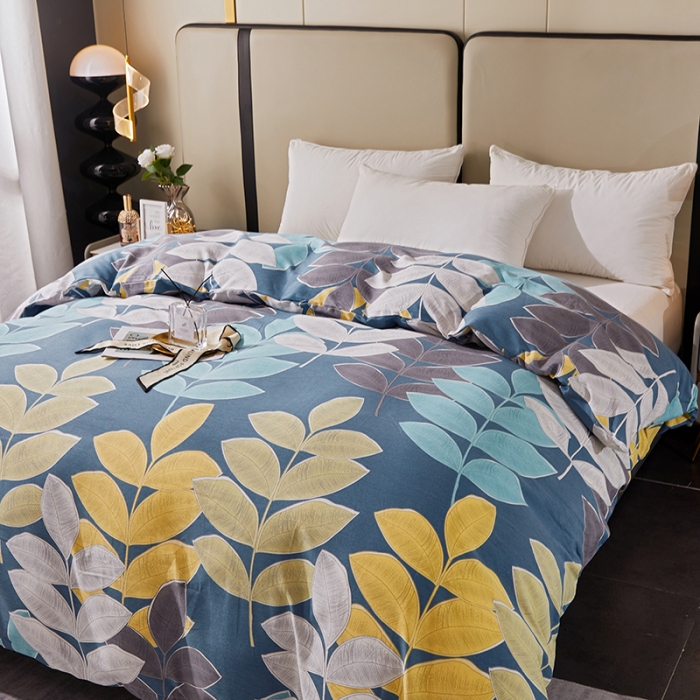 91家纺网 家纺一手货源 找家纺 晶缦 2023新款格林系列全棉活性磨毛单被套 碧水瑶