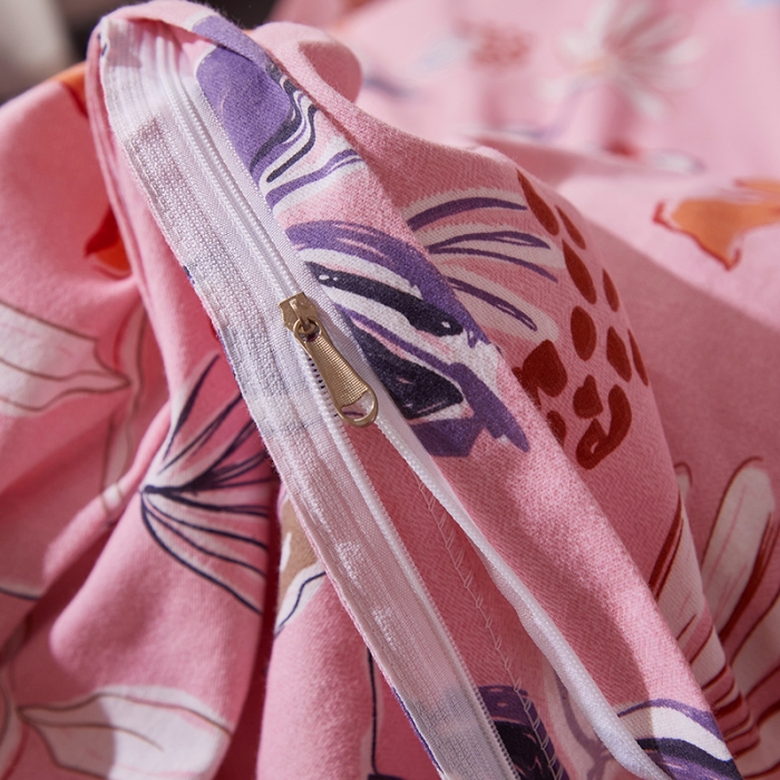 91家纺网 家纺一手货源 找家纺 晶缦 2023新款格林系列全棉活性磨毛单被套 花语纷飞