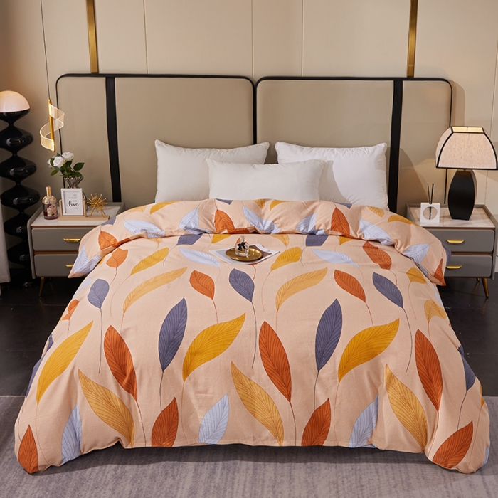 91家纺网 家纺一手货源 找家纺 晶缦 2023新款格林系列全棉活性磨毛单被套 花姿摇曳黄