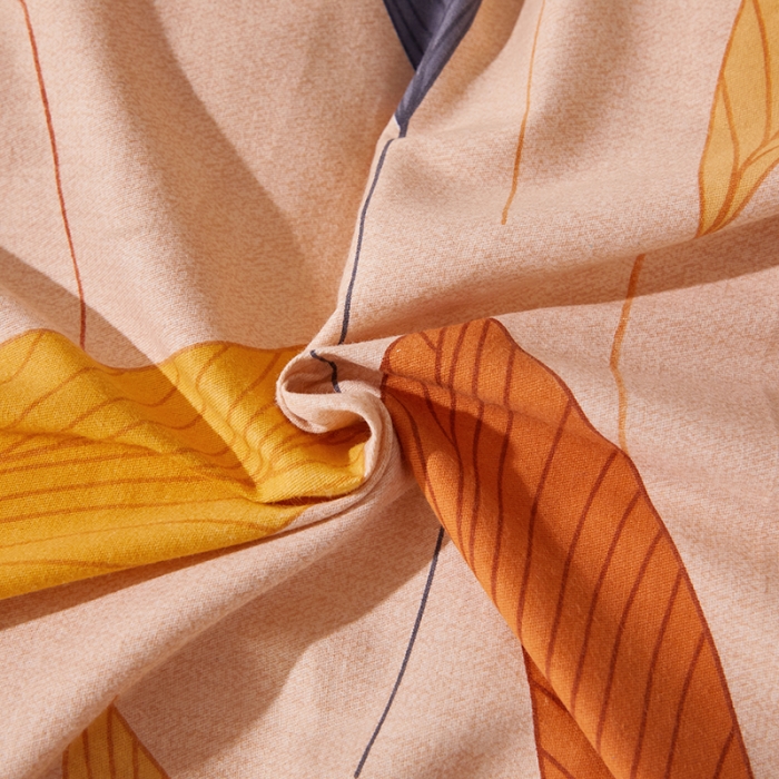 91家纺网 家纺一手货源 找家纺 晶缦 2023新款格林系列全棉活性磨毛单被套 花姿摇曳黄