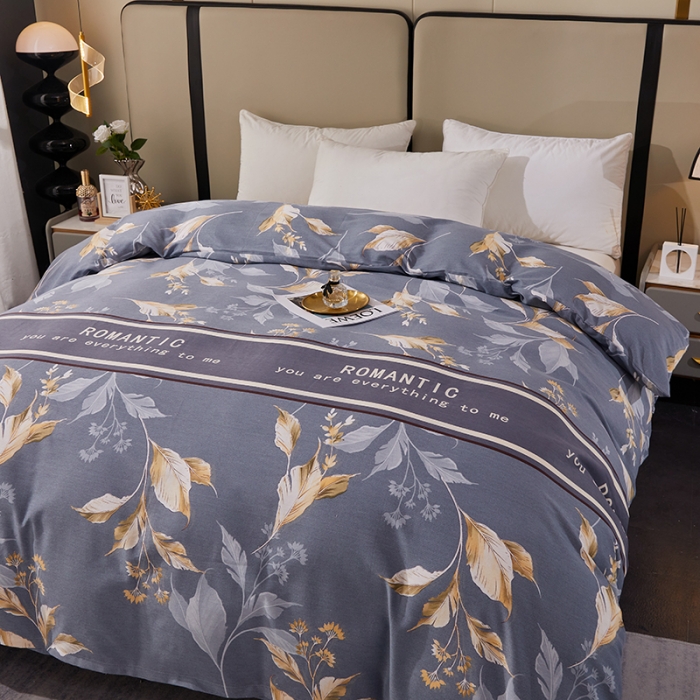 91家纺网 家纺一手货源 找家纺 晶缦 2023新款格林系列全棉活性磨毛单被套 镜中花