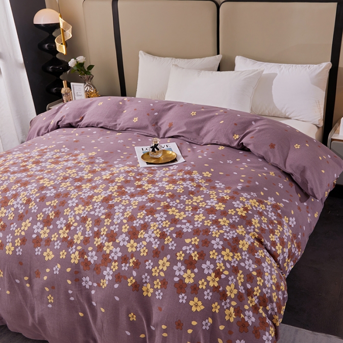 91家纺网 家纺一手货源 找家纺 晶缦 2023新款格林系列全棉活性磨毛单被套 玲珑秀