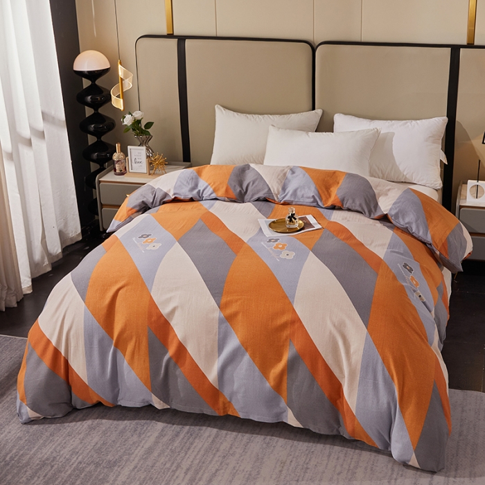 91家纺网 家纺一手货源 找家纺 晶缦 2023新款格林系列全棉活性磨毛单被套 曼妙花絮