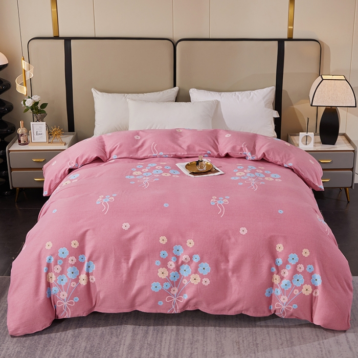 91家纺网 家纺一手货源 找家纺 晶缦 2023新款格林系列全棉活性磨毛单被套 沁香