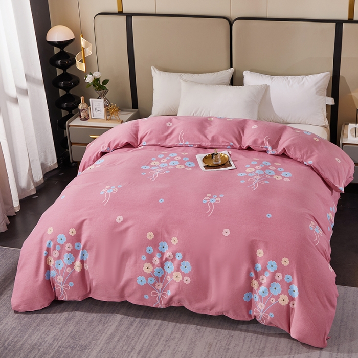 91家纺网 家纺一手货源 找家纺 晶缦 2023新款格林系列全棉活性磨毛单被套 沁香