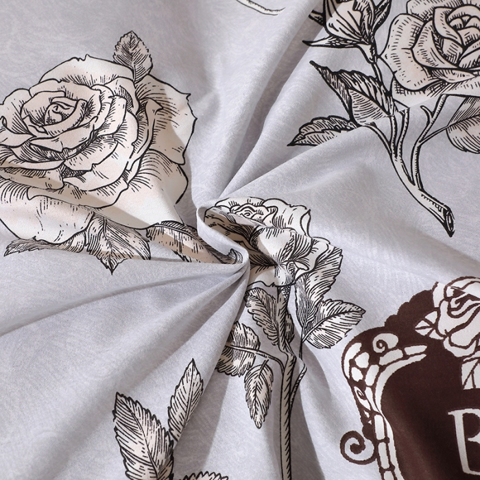 91家纺网 家纺一手货源 找家纺 晶缦 2023新款格林系列全棉活性磨毛单被套 庄园灰