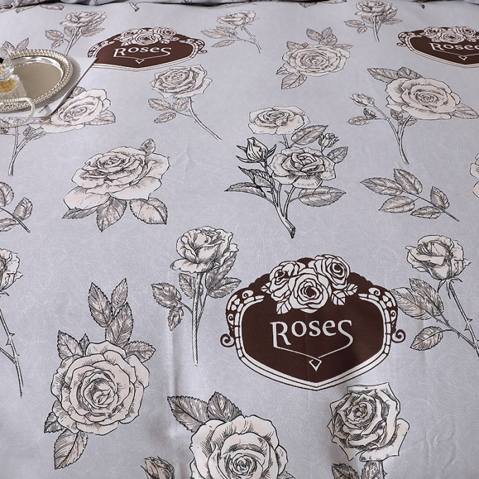 91家纺网 家纺一手货源 找家纺 晶缦 2023新款格林系列全棉活性磨毛单被套 庄园灰