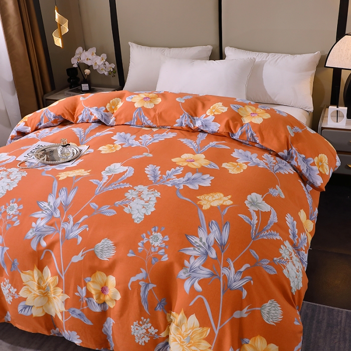 91家纺网 家纺一手货源 找家纺 晶缦 2023新款格林系列全棉活性磨毛单被套 浪漫花语