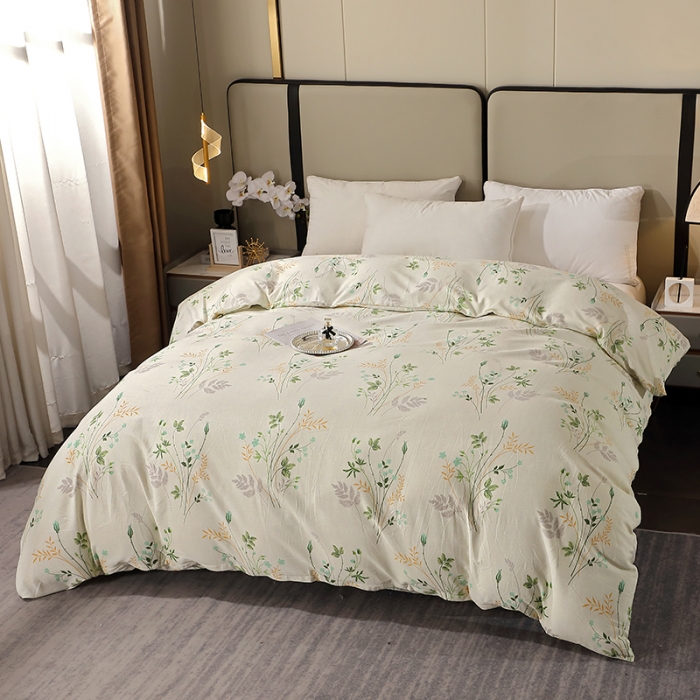 91家纺网 家纺一手货源 找家纺 晶缦 2023新款格林系列全棉活性磨毛单被套 林间细雨