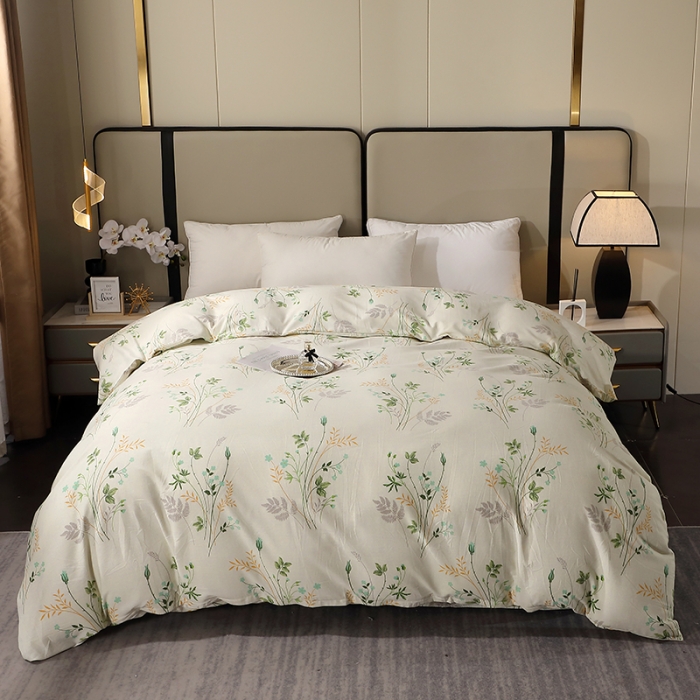 91家纺网 家纺一手货源 找家纺 晶缦 2023新款格林系列全棉活性磨毛单被套 林间细雨