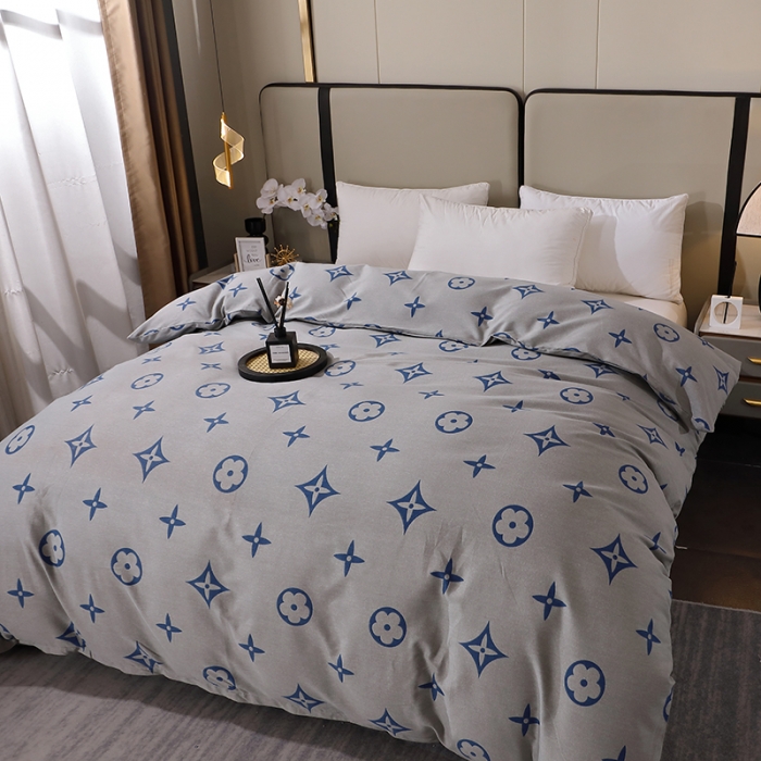 91家纺网 家纺一手货源 找家纺 晶缦 2023新款格林系列全棉活性磨毛单被套 路易斯