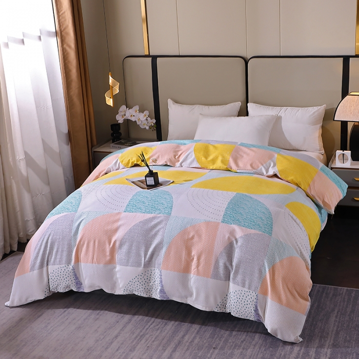 91家纺网 家纺一手货源 找家纺 晶缦 2023新款格林系列全棉活性磨毛单被套 美好时光