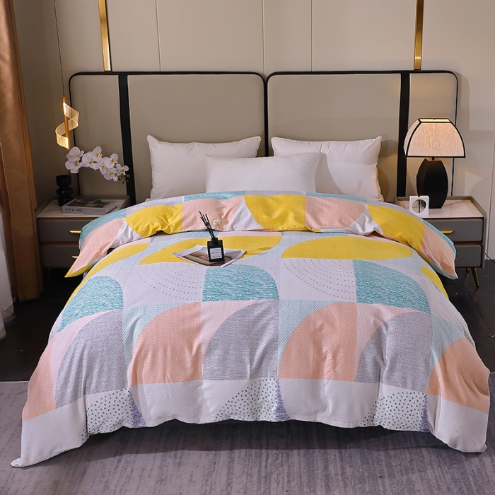 91家纺网 家纺一手货源 找家纺 晶缦 2023新款格林系列全棉活性磨毛单被套 美好时光