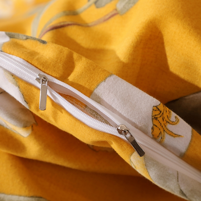 91家纺网 家纺一手货源 找家纺 晶缦 2023新款格林系列全棉活性磨毛单被套 如月梦黄