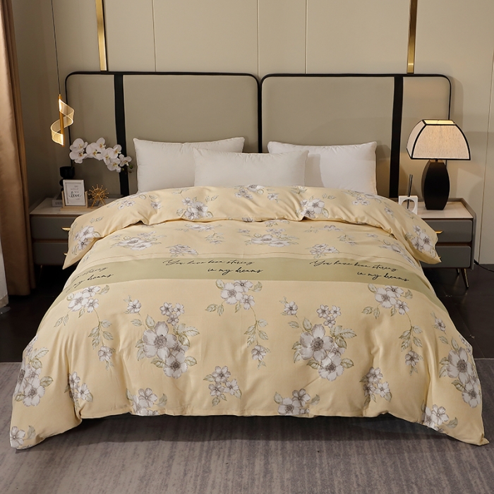 91家纺网 家纺一手货源 找家纺 晶缦 2023新款格林系列全棉活性磨毛单被套 瑞丽