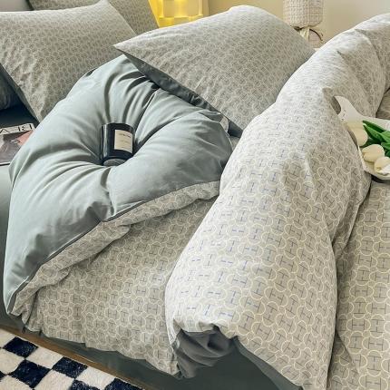 91家纺网 家纺一手货源 找家纺 （总）小懒猪 2024新款春夏全棉北欧简约风系列四件套-风格三