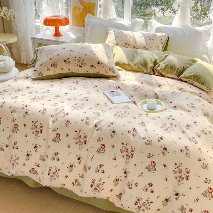 91家纺网 家纺一手货源 找家纺 （总）宜家坊 2023新款法式风水洗棉麻四件套