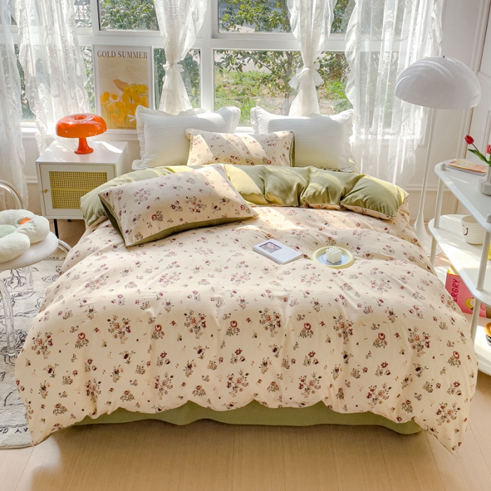 91家纺网 家纺一手货源 找家纺 （总）宜家坊 2023新款法式风水洗棉麻四件套