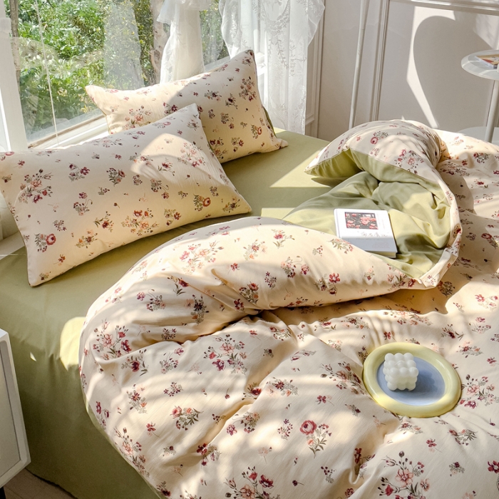 91家纺网 家纺一手货源 找家纺 （总）宜家坊 2023新款法式风水洗棉麻四件套